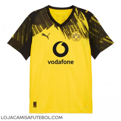 Camisa de Futebol Borussia Dortmund Ramy Bensebaini #5 Equipamento Principal 2025-26 Manga Curta Camisa de Futebol Borussia Dortmund Ramy Bensebaini #5 Equipamento Principal 2025-26 Manga Curta